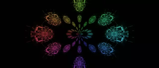 Neon Tunnel Rainbow Fractal Kaleidoscope Vj Loop 21:9 Ultrawide 60fps Screensaver