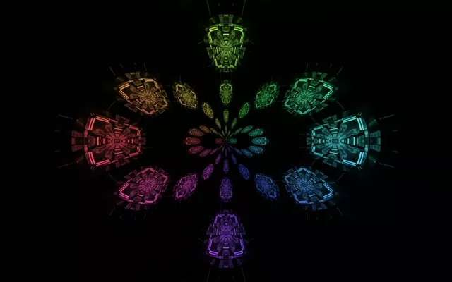 تونل نئون رنگین کمان فراکتال ماندالا VJ Loop 16:10 مک بوک 60fps محافظ صفحه