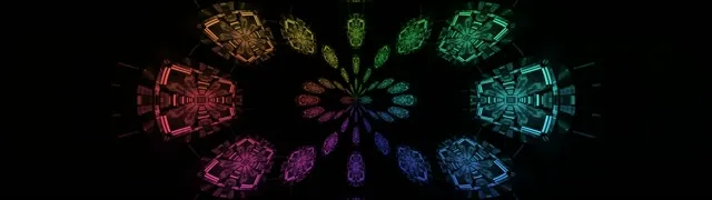 อุโมงค์นีออน รุ้ง มณฑล ลูป 60fps 32:9 Super Ultrawide สกรีนเซฟเวอร์ VjLoops