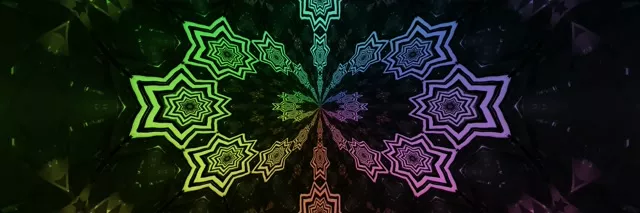 Túnel de Neó Arc de Sant Martí Estrella Mandala Bucle Vj 3:1 Triple Ample 60fps Protector de Pantalla