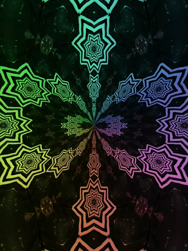 Neon Tunel Duga Zvezda Mandala VJ Loop 3:4 iPad Portrait 60fps Screensaver