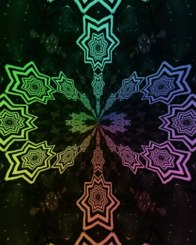 Neon Tunel Duga Zvezda Mandala VJ Loop 4:5 Instagram 60fps Screensaver