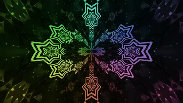 Túnel Neon Estrela Arco-íris Proteção de Tela 4K UHD 60fps VJ Loop