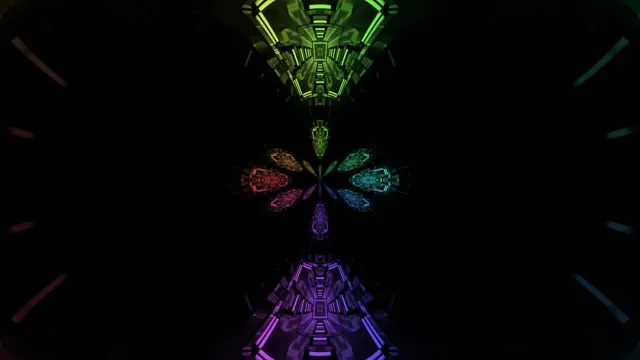 Terowongan Neon Pelangi VJLoops Screensaver 4K UHD 60fps