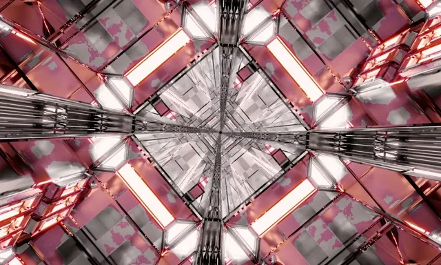 نفق نيون كروم أحمر ماسة VJ Loop 5:3 عريض 60fps حافظة شاشة