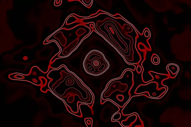 Neon Tunnel Red Contour Diamond Vj Loop 3:2 Surface 60fps Screensaver