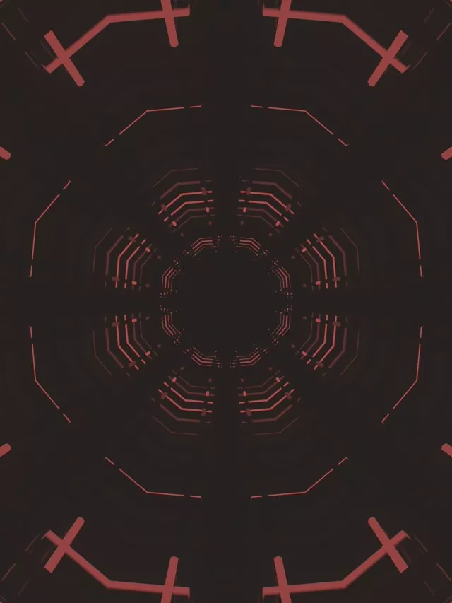 Neon Tunnel Rotes Kreuz Oktagon VJ Loop 3:4 iPad Portrait 60fps Screensaver