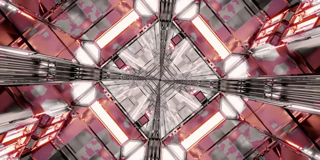 نفق نيون شبكة ماسة حمراء VJ Loop 2:1 يونيفيجيوم 60fps حافظة شاشة