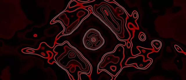 Neonový Tunel Červený Diamantový Vír VJ Loop 21:9 Ultrawide 60fps Šetřič Obrazovky