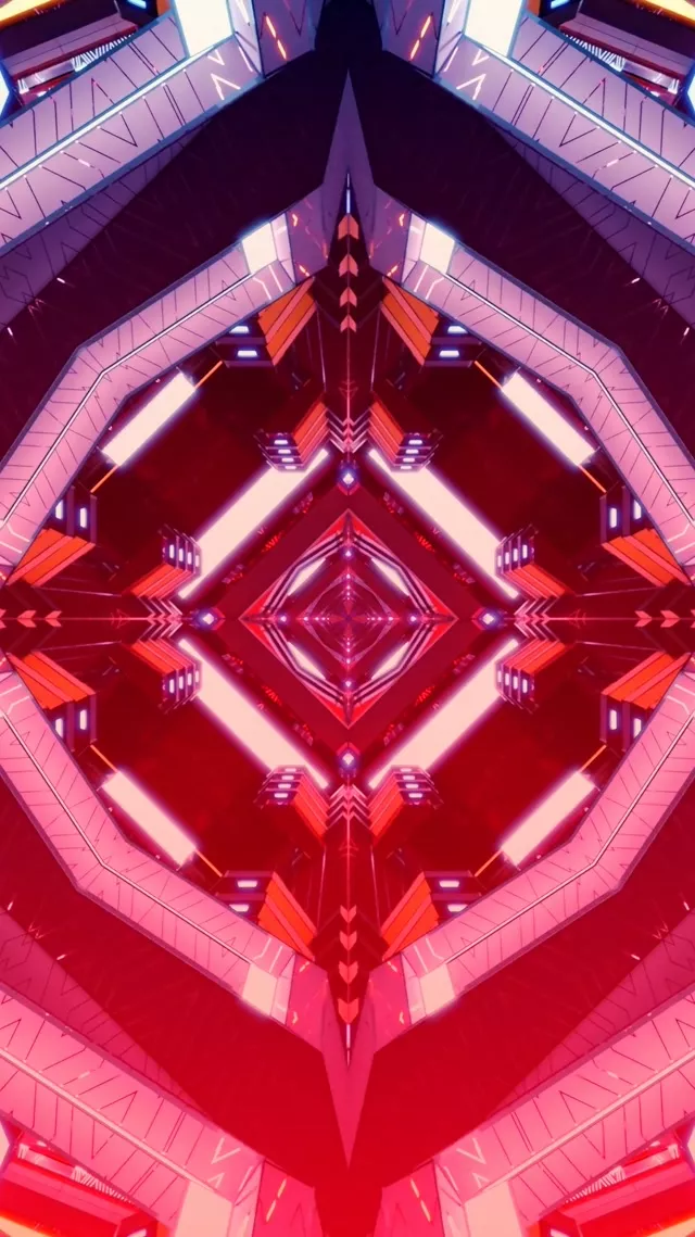 Neon Tunnel Red Diamond Vortex Vj Loop 9:16 Reels 60fps Screensaver