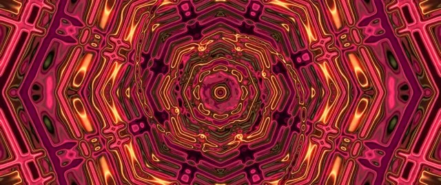 Neon Tunnel Fractal Octagon Vortex VJ Loop 2.39:1 Cinemascope 60fps Screensaver