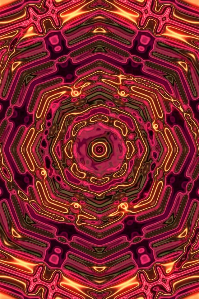 Neon Tunnel Fractal Mandala 2:3 Photo Portrait 60fps Screensaver VJ Loop