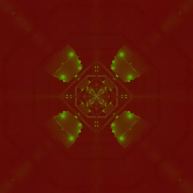 Neon Tunnel Red Green Fractal Kaleidoscope Vj Loop 1:1 Square 60fps Screensaver