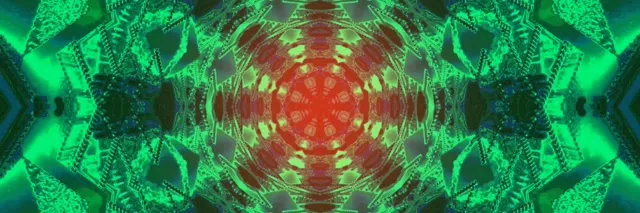 Neon Tunnel Rot Grün Kaleidoskop VJ Loop 3:1 Triple Wide 60fps Bildschirmschoner