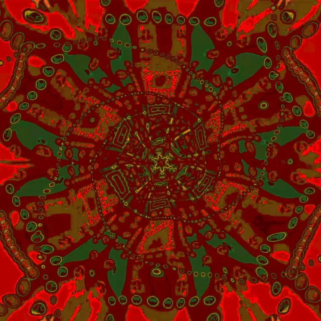 Túnel de Neó Vermell Verd Mandala VJ Loop 1:1 Quadrat 60fps Estalviapantalles