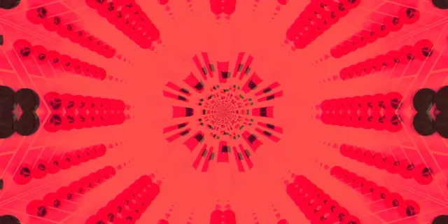 Neon Tunnel Red Kaleidoscope Burst Vj Loop 2:1 Univisium 60fps Screensaver