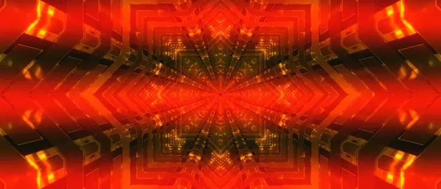 Neon Tunnel Red Kaleidoscope Burst VJ Loop 21:9 Ultrawide 60fps Screensaver