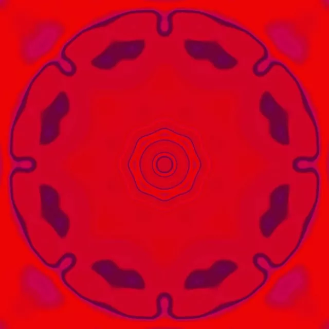 Neon Tunnel Red Mandala Bloom 1:1 Square 60fps Screensaver Vj Loop