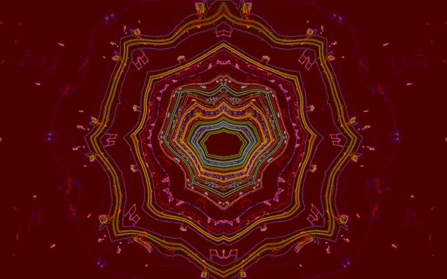 Neon Tunnel Kaleidoskop Mandala VJLoops 16:10 MacBook 60fps Pauseskærm