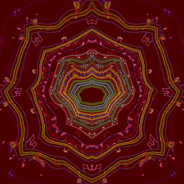 Túnel de Neó Vòrtex Caleidoscopi VJ Loop 1:1 Quadrat 60fps Estalviapantalles