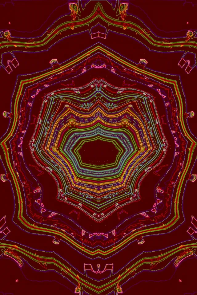 Неоновий Тунель Калейдоскоп Мандала 2:3 Photo Portrait 60fps Заставка VJ Loop