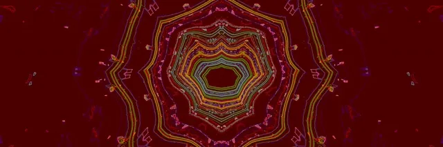 Neon Tunnel Kaleidoscope Vortex VJ Loop 3:1 สามเท่ากว้าง 60fps ตัวรักษาหน้าจอ