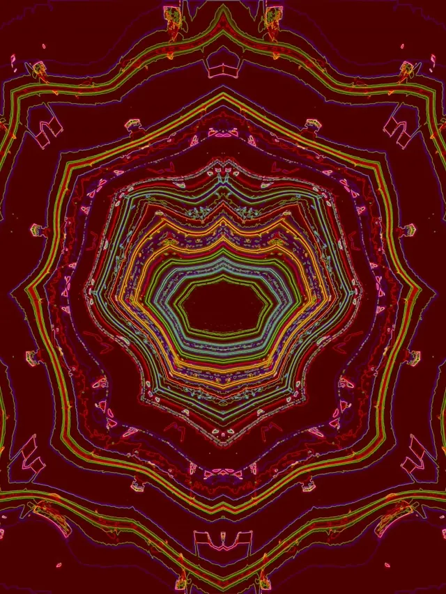 Neon Tunel Kaleidoskop Vrtlog VJ Loop 3:4 iPad Portrait 60fps Screensaver
