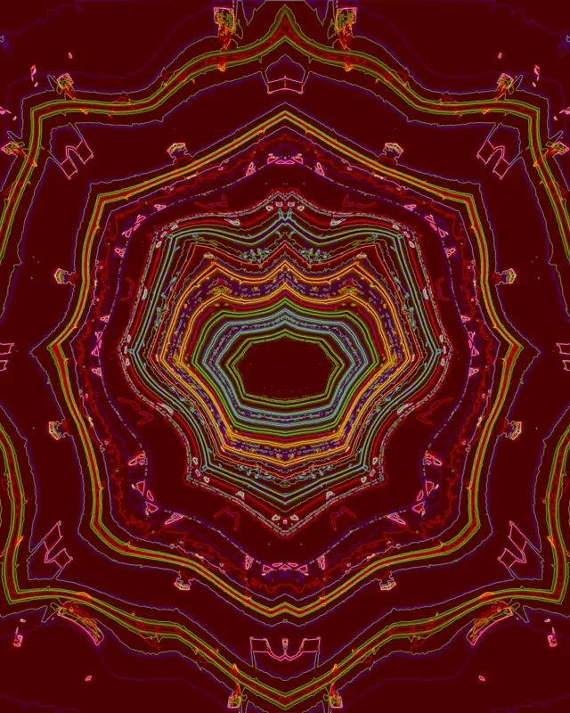 Tunel Neon Caleidoscop Mandala VJ Loop 4:5 Instagram 60fps Screensaver