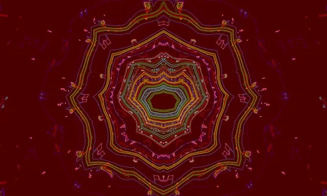 نفق النيون فركتال ماندالا 5:3 Wide 60fps Screensaver VJ Loop