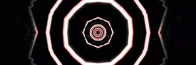 Neon Tunnel Rød Oktagon Hvirvel 3:1 Triple Wide 60fps Pauseskærm VJLoops