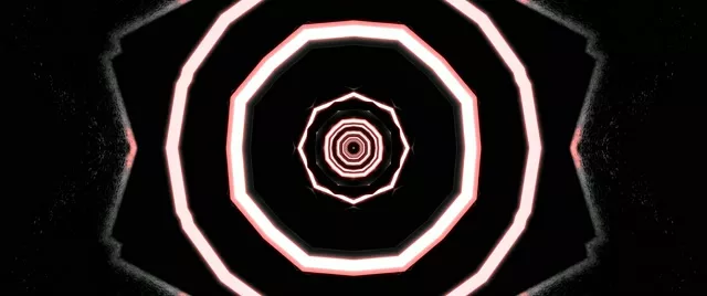 Tunnel Neon Rosso Vortice Ottagono Screensaver 2.39:1 Cinemascope 60fps Vj Loop