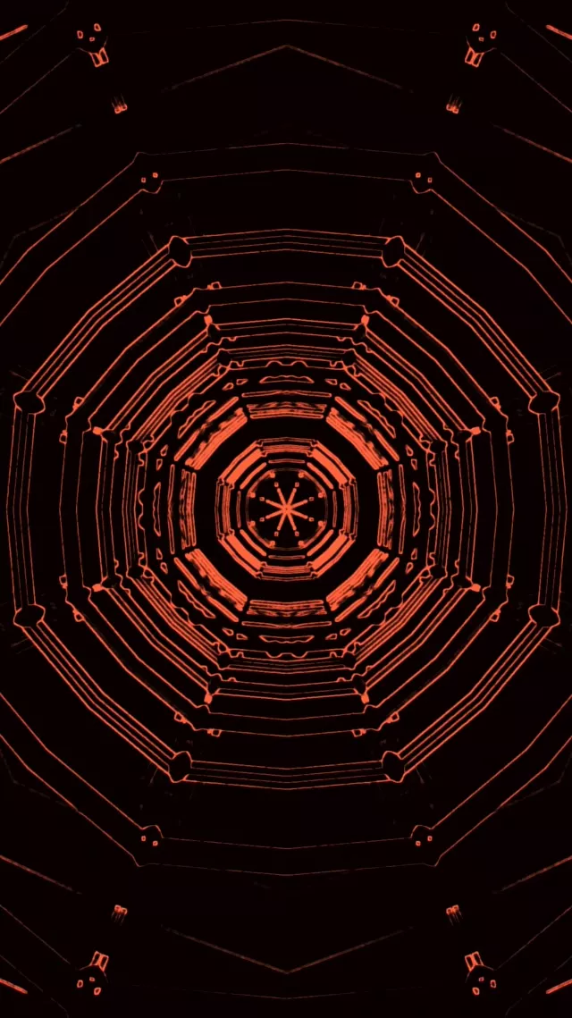 Neon Tunel Rdeč Osmerokotnik Vrtinec VJ Loop 9:16 Reels 60fps Ohranjevalnik Zaslona