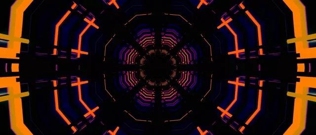 Neon Tunnel Octagon Grid Vj Loop 21:9 Ultrawide 60fps Screensaver
