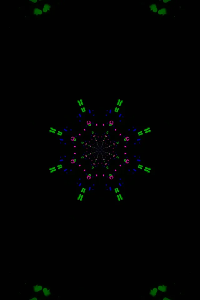 Neon Tunneli Kaleidoskooppi Purkaus VJ Loop 2:3 Photo Portrait 60fps Näytönsäästäjä