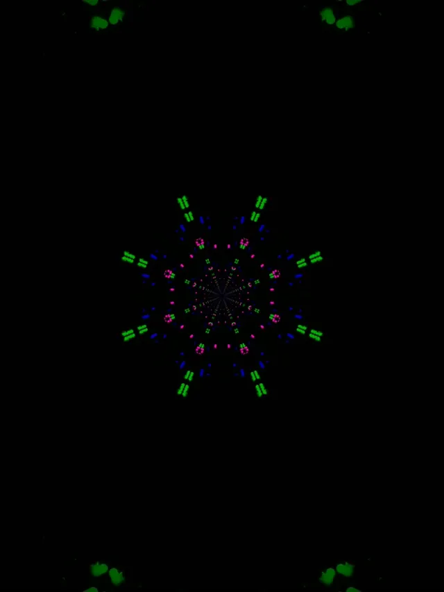Túnel Neón Fractal Caleidoscopio Explosión VJ Loop 3:4 iPad Retrato 60fps Salvapantallas