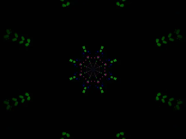 Neon-Tunnel Kaleidoskop Sternexplosion 4:3 Classic 60fps Screensaver VJLoops