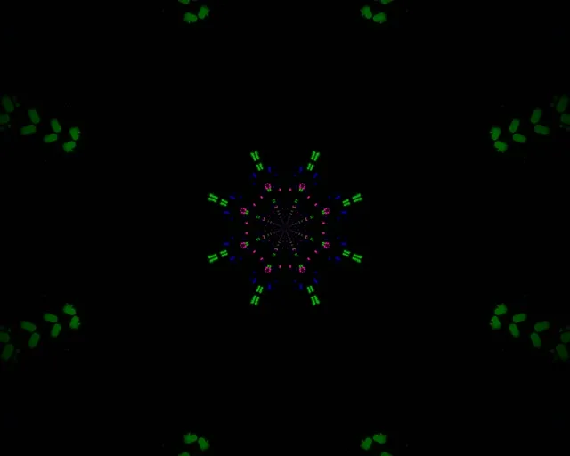 Neon Tunnel Kaleidoskop Hvězdy Burst 5:4 industrial 60fps Screensaver Vj Loop
