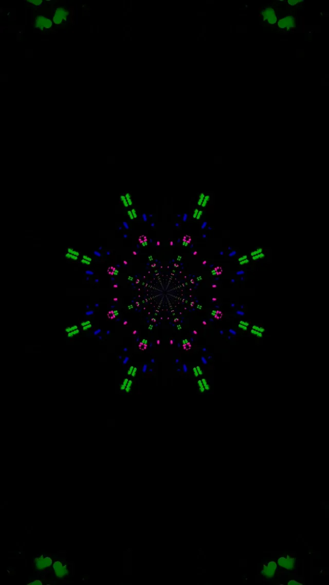 Neon Tunnel Kaleidoscope Burst VJ Loop 9:16 Reels 60fps Screensaver