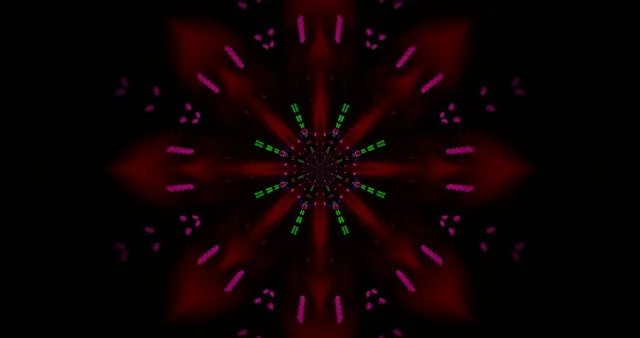 Neon Tunnel Red Purple Kaleidoscope Screensaver 4k UHD 60fps VJ Loop