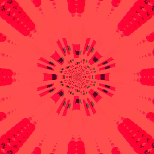 Neon Tunnel Red Spiral Kaleidoscope Vj Loop 1:1 Square 60fps Screensaver