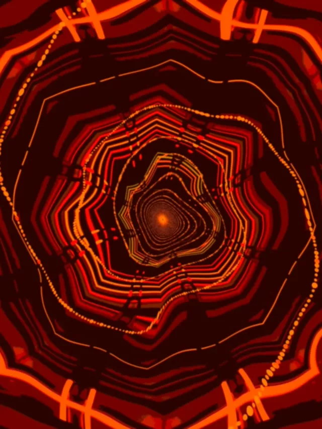Tunel Neon Roșu Spirală Vortex VJLoops 60fps Screensaver 3:4 iPad Portrait