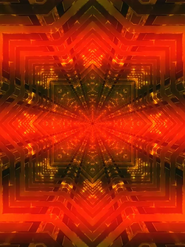 Neon Tunel Gorria Izar Kaleidoskopia Vj Loop 3:4 iPad Portrait 60fps Pantaila-babeslea
