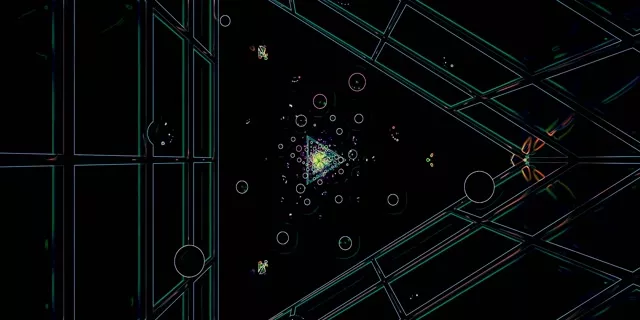 Terowongan Neon Screensaver 2:1 Univisium 60fps Vj Loop Lingkaran Hijau PC