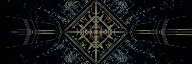 Neoon Tunnel Ekraanisäästja 3:1 Kolmekordne Lai 60fps VJLoops Sinine Roheline Geomeetriline