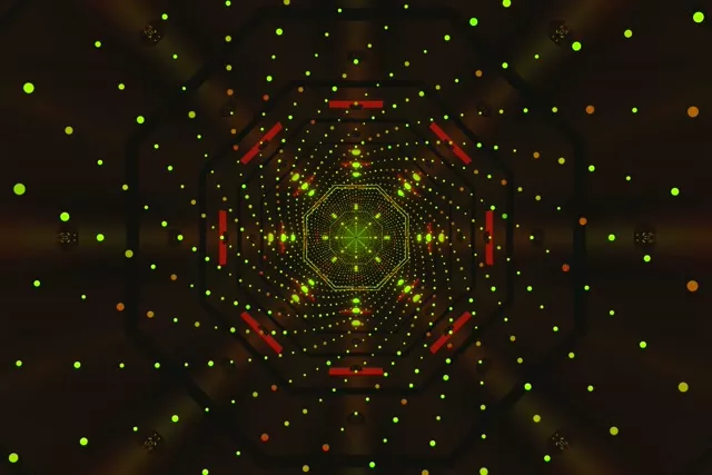 Penyelamat Skrin Terowong Neon 3:2 Surface 60fps Titik Hijau VJLoops PC Komputer Riba