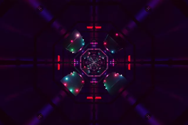 नियॉन टनल स्क्रीनसेवर 3:2 सर्फेस 60fps VJ Loop पर्पल रेड लाइट्स