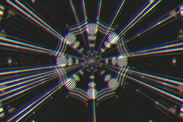 Tunnel Néon Économiseur d'Écran 3:2 Surface 60fps VJ Loop Géométrique Arc-en-ciel