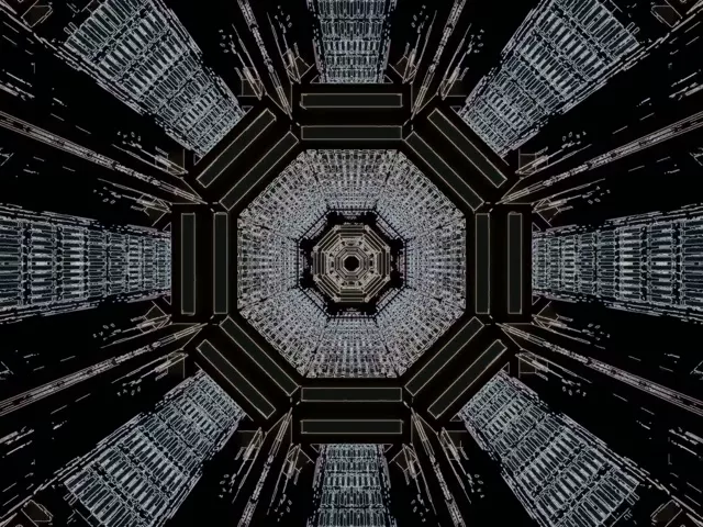 Penapis Terowong Neon 4:3 Klasik 60fps Oktagon Gelap VJ Loop PC