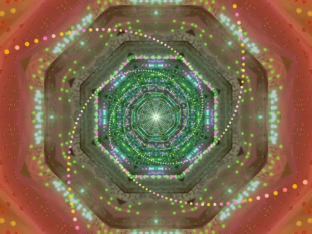 Neon Tunelis Ekrānsaudzētājs 4:3 Classic 60fps Zaļi Punkti VJ Loop PC Laptop