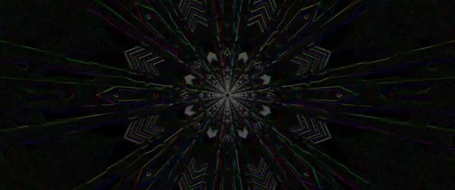 Neon Tunnel Fractal Kaleidoscope VJ Loop 2.39:1 60fps Screensaver